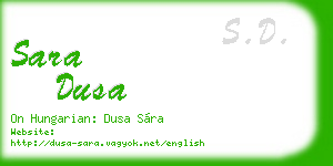 sara dusa business card