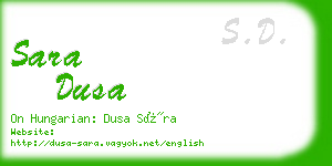 sara dusa business card